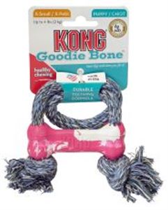 Picture of Kong Puppy Goodie Bone With Rope Extra Small