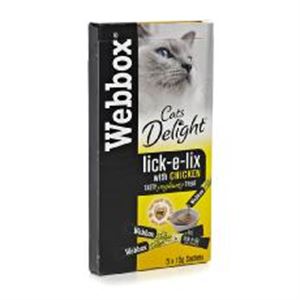 Picture of Webbox Cats Delight Lick-e-lix Cat Treats Chicken 5x15g