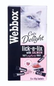 Picture of Webbox Cats Delight Lick-e-lix Cat Treats Salmon 5x15g