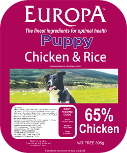 Picture of Europa Puppy Chicken & Rice 395g Tray