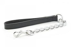 Picture of Heritage Chain Lead With Diamond Leather Handle Xheavy Black 50cm